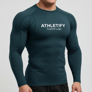 Maillot de bain élégant unisexe à séchage rapide Rashguard chemise à manches longues à compression avec logo personnalisé respirant Sports athlétiques confortables - Product Image 1