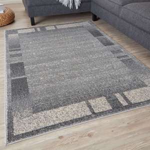 Netline Home Ephesus Plush Rectangle <b>Rug</b> <b>Grey</b> <b>Cream</b> Machine Made Living Room Carpet - Product Image 5