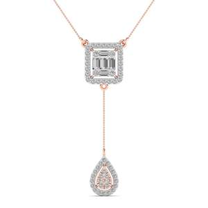 Colgante de barra de diamante moderno con corte lineal redondo, 0.53 ct, color E-F, VVS-VS, diamante cultivado en laboratorio en oro de 14K, para ocasiones especiales y fiestas. - Product Image 1
