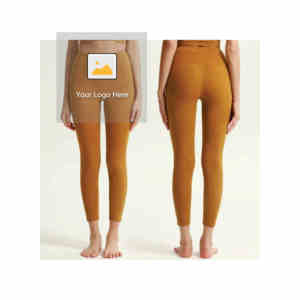 Custom Logo High Waist Yoga Pants for Women Solid <b>Pattern</b> Fitness Gym Active Wear with Drawstring Closure Wearable Yoga Leggings - Product Image 6