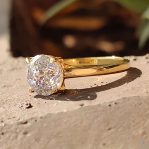Anillo de compromiso de boda de solitario de Plata de Ley 925 personalizable Rose Cut Lab Grown Diamond IGI Certified para aniversarios - Product Image 2