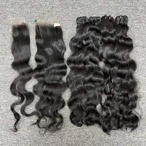 วิกผมคนแท้แบบมัดเป็นลอนธรรมชาติสีดำสำหรับ2024ผมแท้จากเวียดนาม - Product Image 4