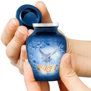 Urnes de cendres commémoratives de souvenir de conception de style américain en aluminium 100% du vendeur indien - Product Image 2