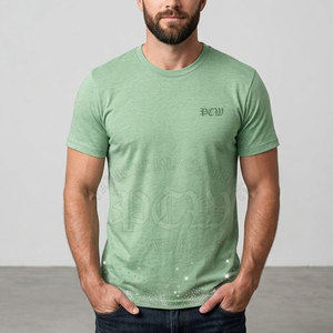 T-shirt da uomo in maglia con strass, 100% cotone, traspirante, leggero, design unico con pietre, manica corta, elegante e alla moda. - Product Image 3
