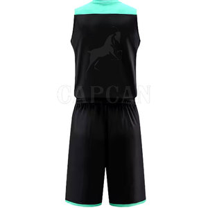 Conjunto corto de sarga de aparejos reversibles para hombre profesional uniforme de baloncesto de patrón personalizado transpirable con técnicas impresas - Product Image 6