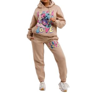 Custom Plus Size Women's Cotton Hoodies Tracksuits Casual Spring <b>Gym</b> Apparel Set Solid Fleece Eco-Friendly Winter Jogging Sweat - Product Image 1