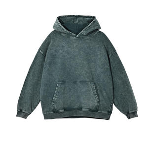 Pull personnalisé de qualité supérieure Sweat à capuche vintage Stone Acid Wash Hoodie Mens Cotton Oversized Hoodie Hip Hop - Product Image 2