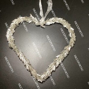 Adornos colgantes con cuentas multicolores en forma de corazón decoraciones festivas navideñas hechas a mano - Product Image 6