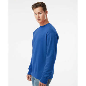 100% algodón servicio personalizado hombres adultos Casual Color puro suelto francés Terry cuello redondo de gran tamaño cuello redondo sudadera - Product Image 5