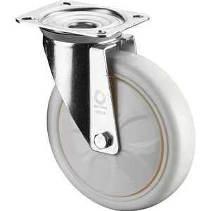 Heavy Duty Swivel Caster Wheel 100mm 300kg Capacity Plastic Base 138x110mm White BS Casters - Product Image 1