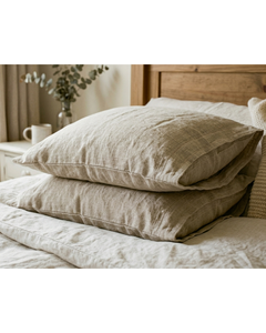 Luxury Modern Woven Solid 100% Linen Eco-Friendly Customizable Rectangle Pillowcase 45x70 cm Envelope Closure for Home Hotel - Product Image 3