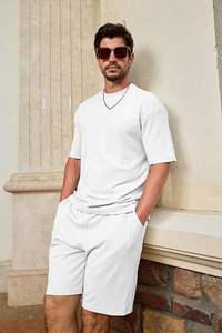 Ensemble de survêtement décontracté d'été respirant pour homme, 2 pièces, t-shirt à manches courtes oversize et pantalon de survêtement à cordon de serrage - Product Image 2