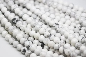 Gran oferta de cuentas de piedra Natural turquesa blanca, piedra Natural mate suelta, cuentas redondas de piedra turquesa para la fabricación de joyas - Product Image 2