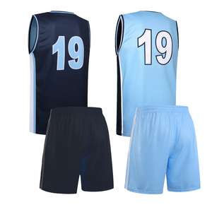 Base vert riz Sublimation jeunesse homme femme réversible basket-ball maillot basket-ball uniforme ensemble meilleur Design couleur bleu Shorts - Product Image 2