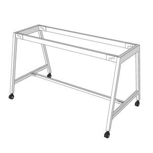CFOS003 Pieds de bureau mobiles en métal au design minimaliste pour bureaux de 140x70cm, revêtement poudré - Product Image 1