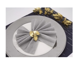 Anneau de serviette en métal, accessoire de table à manger décoratif, fait à la main, réutilisable, porte-serviettes pour les fêtes et les événements - Product Image 2
