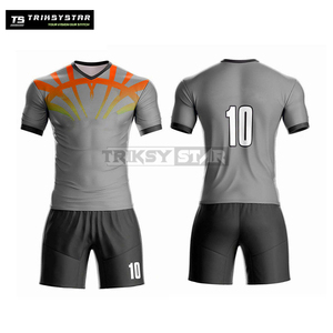 ชุดเสื้อฟุตบอลพิมพ์ลายตามสั่ง แห้งเร็ว ระบายอากาศได้ดี ผ้าฝ้าย 100% พร้อมกางเกงขาสั้น ดีไซน์สำหรับทุกเพศ เหมาะสำหรับการฝึกซ้อมเป็นทีม - Product Image 3