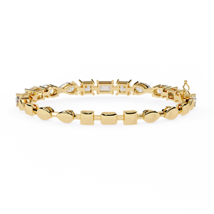 9K 10K 14K 18K Gold Lab Grown Princess Cut Diamond Wedding Bracelet with 23 Stones-IGI Certified Elegant & Dazzling Luxury - Product Image 3