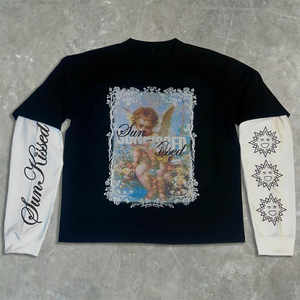 Camisetas de Manga Larga con Logotipo Personalizado, 100% Algodón, Transpirables, de Alta Calidad, Estilo Urbano para Hombre - Product Image 6