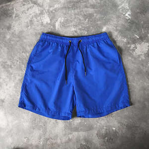 Shorts de plage pour hommes en toile solide de haute qualité, écologiques, taille mi-haute, été 2024, décontractés et amples - Product Image 3