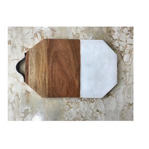 Planche à découper multi-usages hexagonale en bois et en marbre de vente élevée pour les fournitures d'accessoires d'ustensiles de cuisine à la maison - Product Image 1