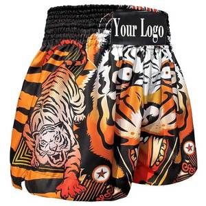 Pantalones Cortos de Muay Thai Hechos a Medida de Alta Calidad, Nuevo Diseño, Satén Sólido Estampado para Boxeo Profesional y Uso en Gimnasio - Product Image 3