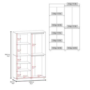 FREE DELIVERY Compact One-Door Freestanding Black Armoire Eco High Bedroom <b>Wardrobe</b> with <b>Hanging</b> Rod and Interior Shelves - Product Image 2