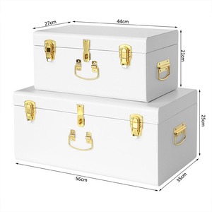 กล่องเก็บของโลหะสีขาวรักษ์โลก ชุด 2 ใบ กล่องโลหะตกแต่งหลากสี - Product Image 4