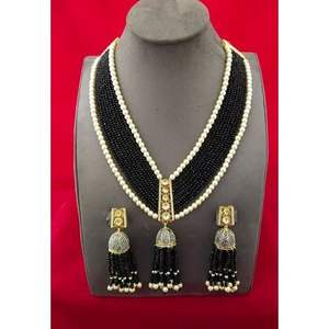 Kundan longues perles de mariage porter collier - Product Image 4