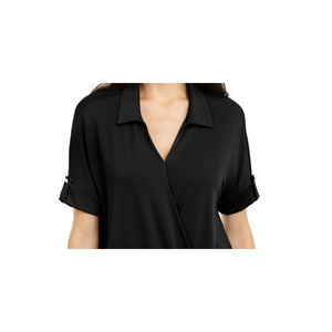 Cardigan da Donna Alfani Casual Nero con Colletto in Maglia, Taglie Petite e Medium, Traspirante con Decorazione a Bottoni per Primavera e Autunno - Product Image 2