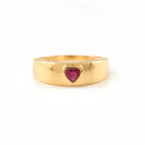 Best Selling Product 100% Authentic Natural Ruby Band Ring 18k Yellow Gold Band Ring For Women July Birthstone Jewelry top sale