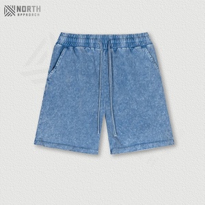 Pantalones Cortos de Mezclilla Holgados de Verano para Hombre, Casuales, de Poliéster/Algodón, Lavados Vintage, de Secado Rápido, con Cierre de Cordón - Product Image 4