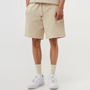 Pantalones cortos de sudor de verano ecológicos personalizados 5 pulgadas cintura elástica patrón sólido Casual Jogging pantalones cortos de sudor pesado teñidos lisos - Product Image 5