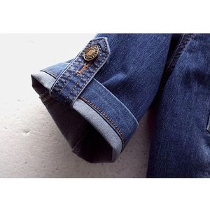 Summer <b>Short</b> <b>Women</b> Denim Jacket Korean Fashion Coat Thin Slim Outerwear Half <b>Sleeve</b> Jeans Jackets Female <b>Cardigan</b> Clothes - Product Image 5