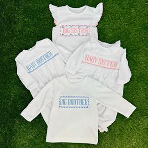 Camicia da Notte per Neonati Jiefute Personalizzata con Smock, Ecologica, Chiusura a Bottoni, Bianca Blu Rosa, Monogramma Personalizzato, per il Ritorno a Casa - Product Image 2