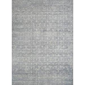 Alfombra de Lana Azul Erbe Anudada a Mano, Geométrica, 3D, Rectangular, Abstracta, para Sala de Estar, Alfombra Trenzada Hecha a Mano - Product Image 1