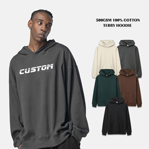 เสื้อฮู้ดดี้ผ้าฟลีซคอตตอน 280 กรัม สไตล์สตรีทแวร์ฤดูหนาว ปี 2026 แบบไม่มีเชือกผูก ไหล่ตก ทรงยูนิเซ็กซ์ สกรีนลายดิจิตอลตามสั่ง - Product Image 1