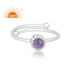 Latest Custom Design Fine Sterling Silver Natural Tanzanite Gemstone <b>Adjustable</b> <b>Ring</b> Jewelry For Women Gift For Her - Product Image 2