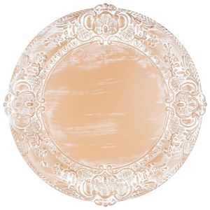 Assiette de service ronde en bois sculpté, rustique, décorative, gravée, en bois naturel, vaisselle de ferme - Product Image 1