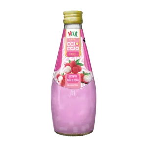 Cojo Cojo荔枝果汁饮料w Nata De Coco，290毫升 (12包)-富含维生素c，不添加糖，批发商供应商