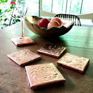 Posavasos de cobre para mesa de cocina de acero inoxidable con acabado de cobre agregue un toque de moda a la decoración de su Mesa - Product Image 3