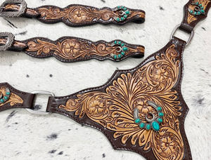 Customized Horse Accessories Leather Headstall With Breastplate for Horse Riding Use Western Designer Headstall - Product Image 4