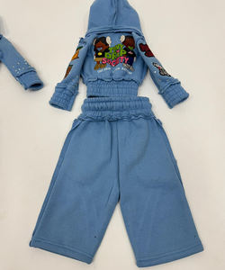 Chándal de Invierno para Niños al por Mayor, Personalizado, Holgado, con Bordado, Teñido, Estampado, con Capucha, Estilo Urbano, Forrado de Felpa de Algodón, de Secado Rápido - Product Image 2