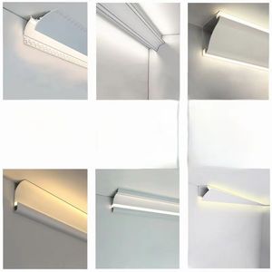 Thiết kế mới tường rửa góc Trần tuyến tính <span class=keywords><strong>LED</strong></span> hồ sơ ánh sáng cho thạch cao Board vách thạch cao nhôm <span class=keywords><strong>Led</strong></span> kênh khuếch tán - Product Image 2