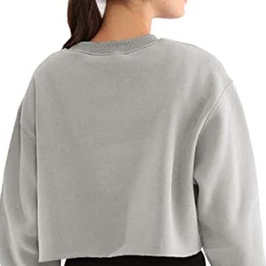 Femmes nouvelle mode haut court solide décontracté Polyester coton éponge Anti-rétrécissement 300g doublé broderie hiver - Product Image 6