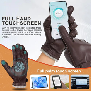 Nouveaux gants en cuir d'hiver pour hommes à la mode mitaines élégantes à doigt complet conduite en plein air chaud 2025 qualité supérieure - Product Image 4