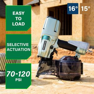 Clavadora Neumática Versátil de 16 Grados con Bobina de 1-3/4"-3" para Tareas de Revestimiento y Estructuras Ligeras, Personalizable OEM para Paletización - Product Image 1
