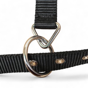 Harnais en cuir de vachette véritable avec sangle en nylon, accessoires chromés et ornements en strass, fabrication sur mesure en gros - Product Image 6