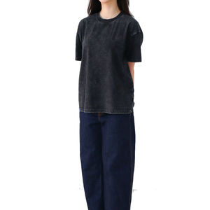 Nueva camiseta ecológica para todas las estaciones con lavado ácido para mujer, venta al por mayor, servicio OEM personalizable de alta calidad - Product Image 2