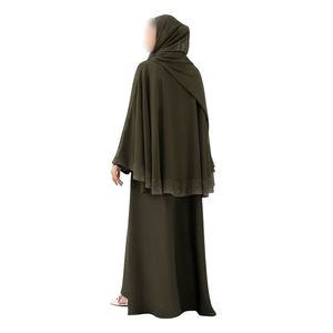 Abaya Verde Oliva con Mangas en Capas para Mujer, Vestido Musulmán Modesto, Estilo Dubái, Caftán Islámico, Jalabiya, Vestido de Noche con Mangas con Volantes - Product Image 2